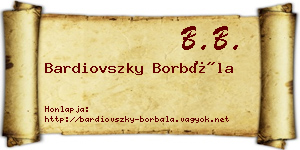 Bardiovszky Borbála névjegykártya